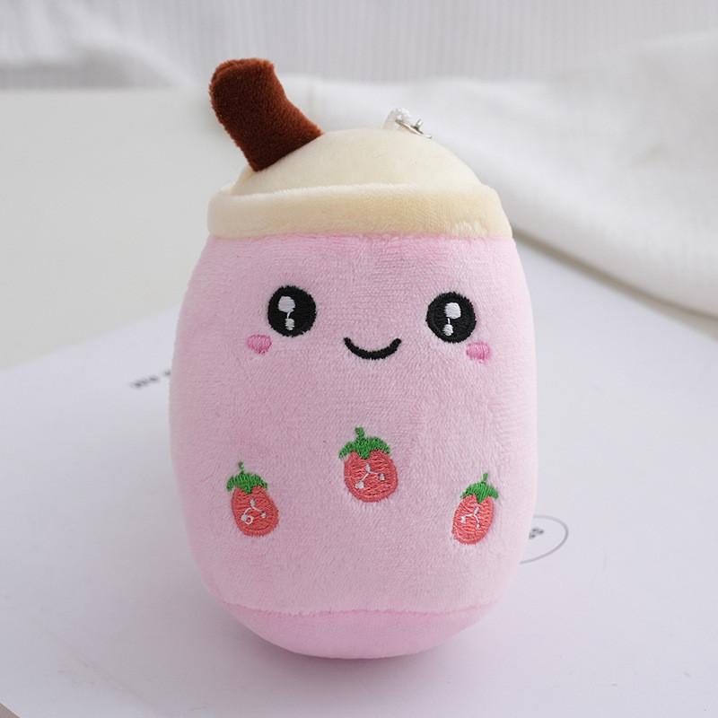 Cute Plush Pearl Milk Tea Keychain Pendant Bag Backpack Doll Gift Accessory