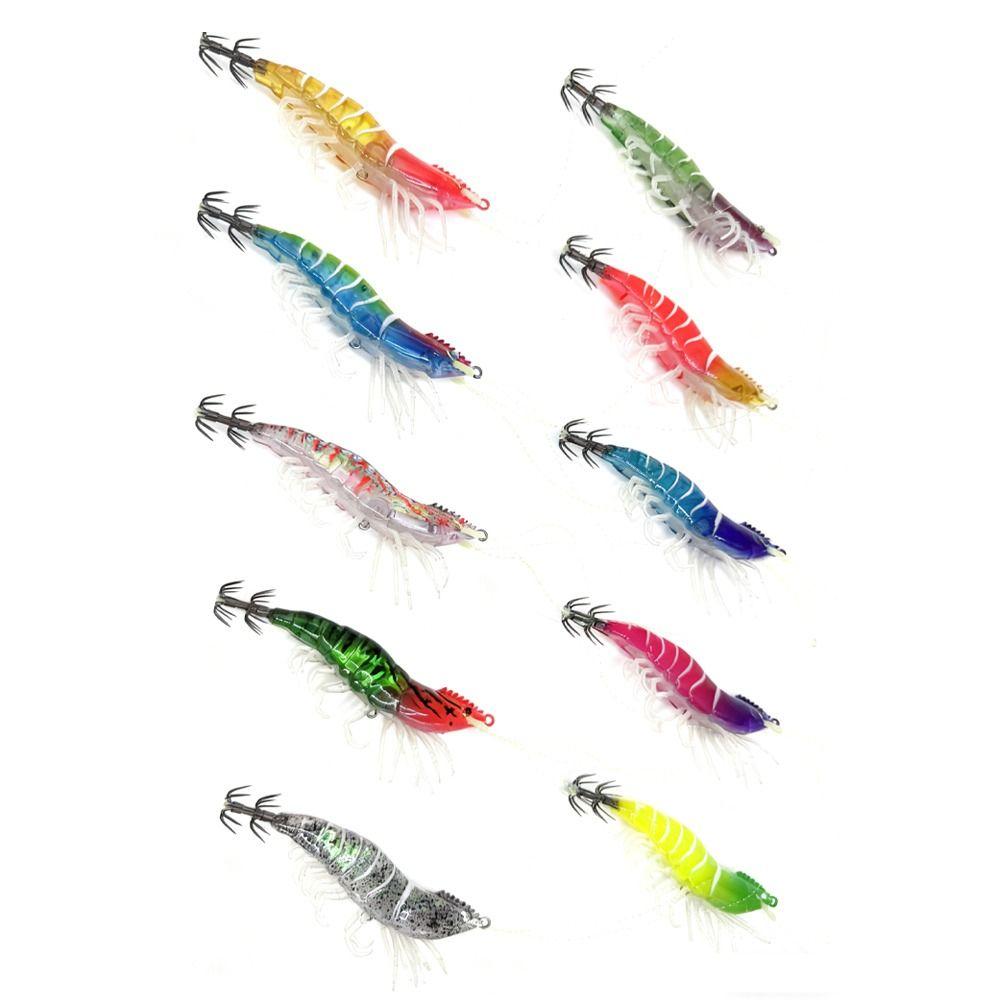 Horizontal Squid Jig 10.9g 80mm Artificial Calamar Shrimp Slow Sinking Lure  Octopus Fishing