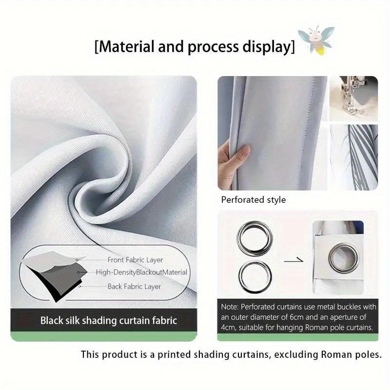 2pcs Bohemian Sun Moon Curtains - Glittering Stars & Galaxy Design   Black Polyester Light Blocking Drapes with Blue & Golden Acc