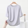 2025 Silk Summer Breathable Women's Slimming Five-Sleeve Round Neck T-Shirt