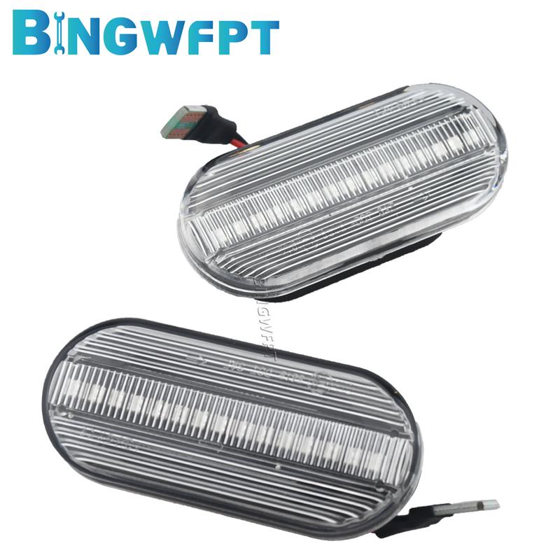 1Pair Dynamic Flowing LED Side Marker Turn Signal Light For VW Transporter T5 Polo Golf 3 4 Passat B5 Sharan Lupo Bora Multivan