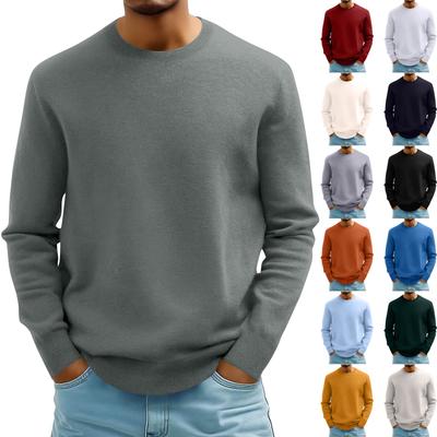 Men's Knit V-Neck Long-Sleeve Top Casual Comfort Long-Sleeve Blouse