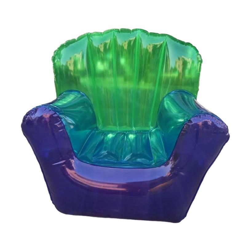 Transparenter aufblasbarer PVC-Sofastuhl Robuste Ausführung Ergonomisches Design Luftsofa zur Entspannung Außenbereich Garten Poolseite