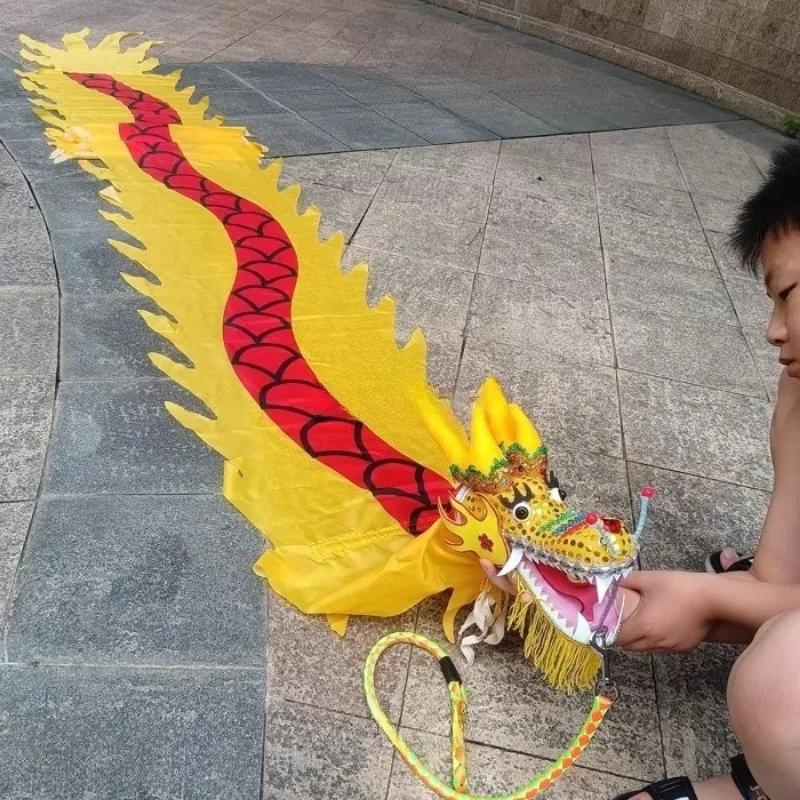 New Year Christams Outdoor Performance 4 Meters Chinese Silk Dragon Dance Products Fitness Dragon For Children Adults