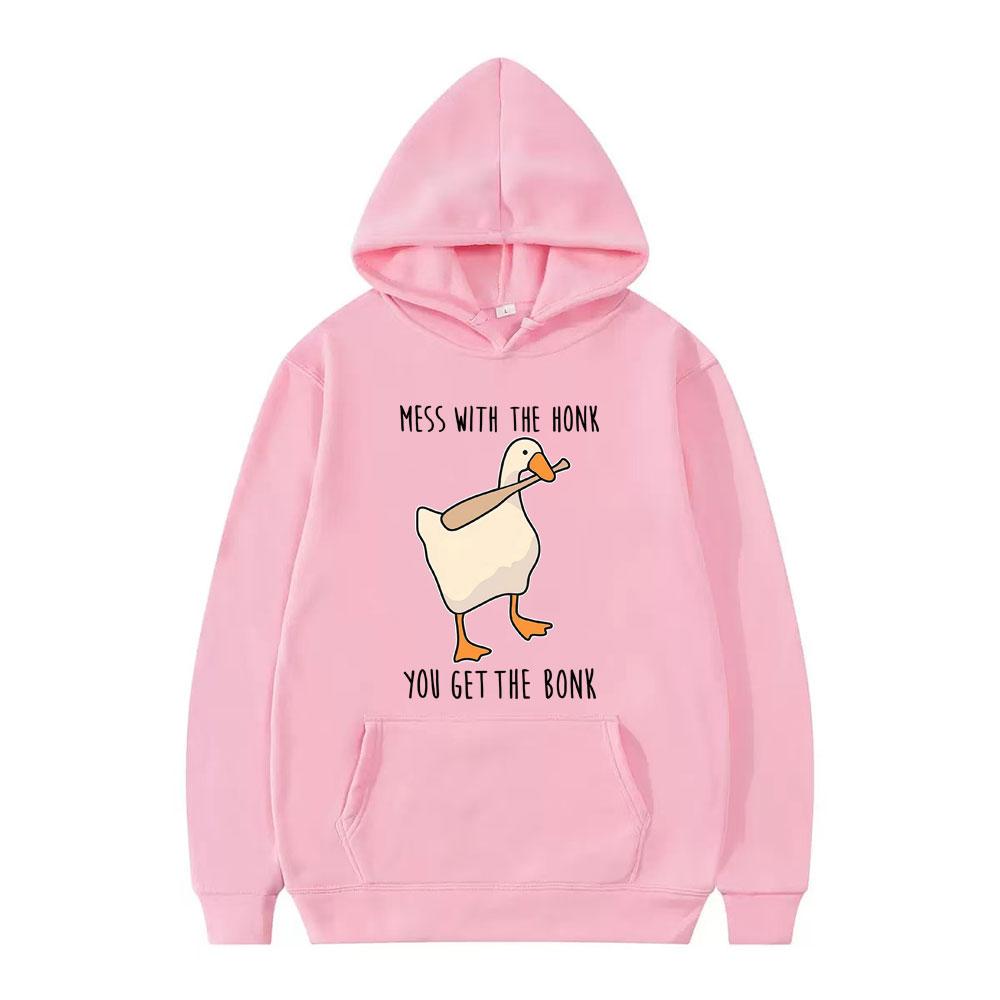 Mess with The Honk You Get The Bonk Goose Duck Funny Meme Hoodie Men Women Fashion Pullover Long-sleeved Casual Sweatshirts Tops