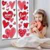 Whaline 9 Sheet Valentine's Day Heart Window Clings Red Pink Love Heart Reble Window Decals for Wedding Anniversary Home Office Classroom Window