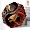 Yin Yang Dragon Art Print: Balance & Strength in DesignUmbrella, Portable 3-Fold Compact Umbrella for Men & Women Gift