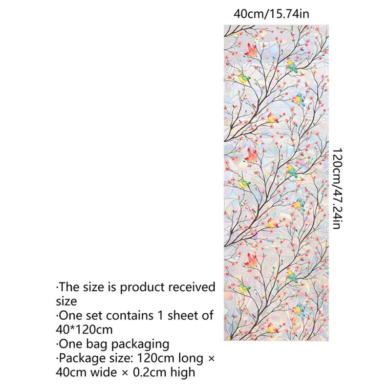 Window Privacy Film Stained Glass Rainbow Film Self-adhesive Film UV-resistant Glass Sticker Removable Glass Film Home Decor