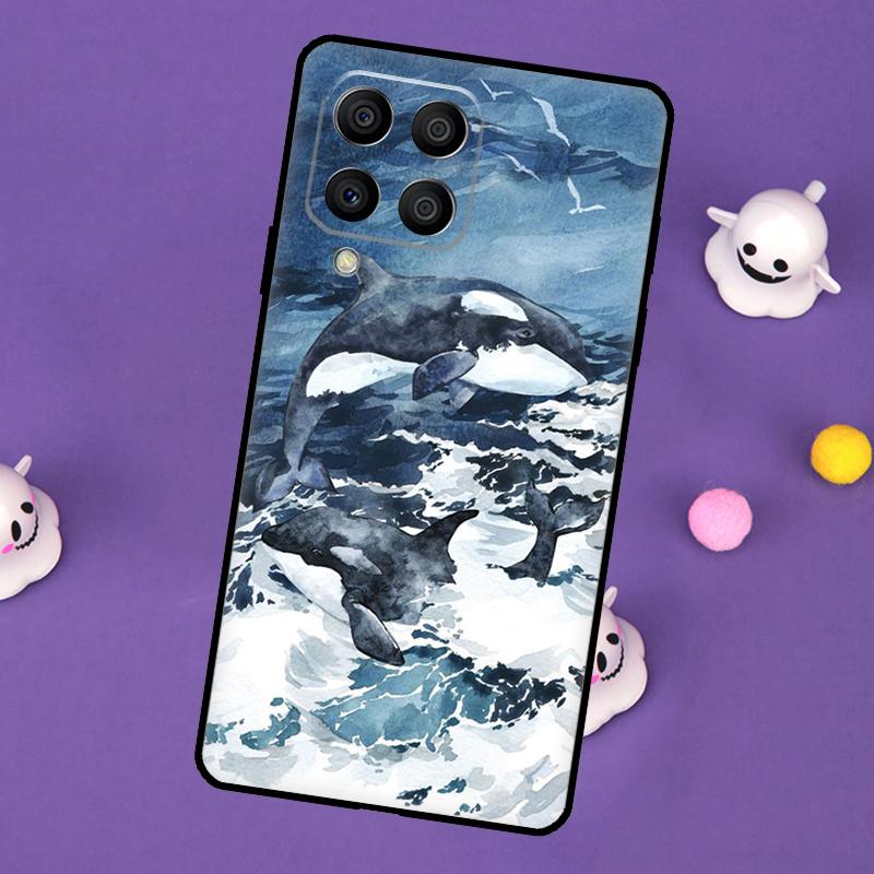 Shark and Killer Whale Cover For Samsung Galaxy M55 M15 M33 M13 M23 M53 M31 M51 M14 M34 M54 M20 M30s M52 M32 Case