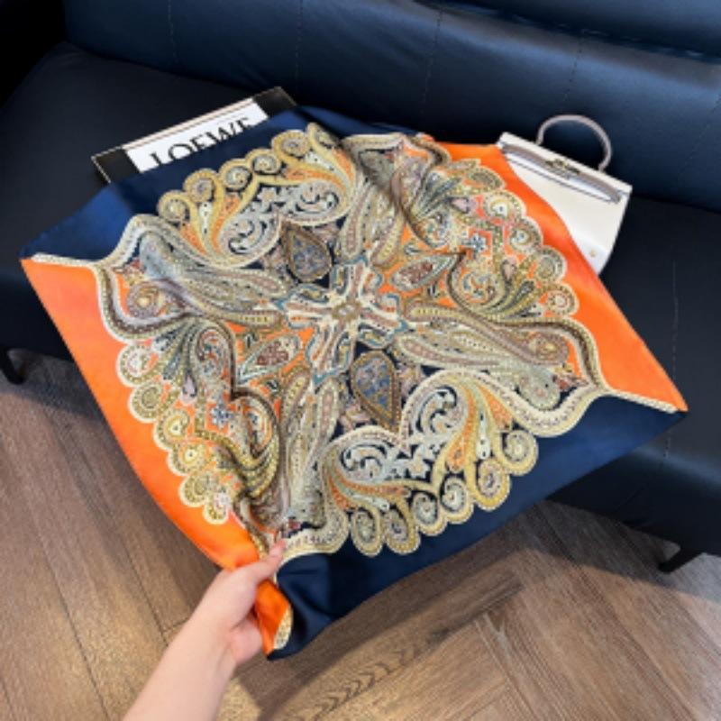 Silk scarf 71 * 71 imitation silk square scarf Korean atmosphere neck silk scarf flower pattern flower polka dot scarf