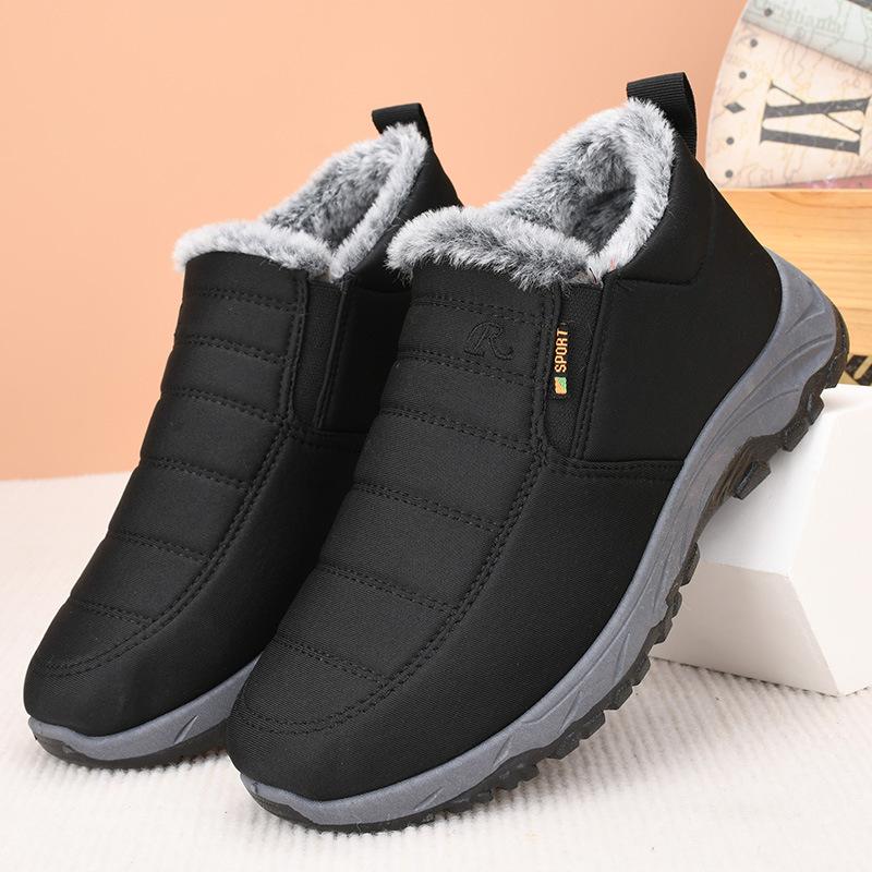 Women's Plush Warm Waterproof Hiking Shoes - Non-Slip, Easy-On for Middle-Aged & Seniors