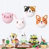 DUOLEIMI Animal Paper Lanterns, 10 Pieces, Cute Obon Paper Lanterns, DIY Obon Lanterns, Obon Decorations with LEDs and Handles, Perfect for Summer