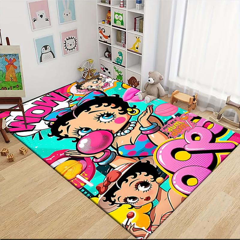 1Pc Betty Boop Dress Carpet Rug Customizable Soft Washable Antislip Home Living Room Sofa Mats Personalized Rug 09176