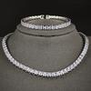 2026 New Trendy white Color bracelet bangle and Necklace Pendant Set for Women Anniversary Gift Jewelry Wholesale s7207-x7330