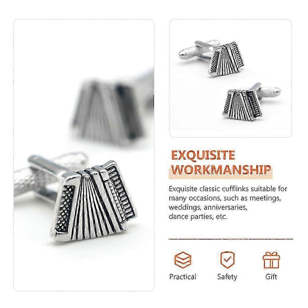 2pcs Men's Tuxedo Shirt Accordion Cufflinks Shirt Accessory