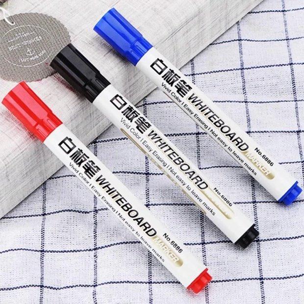 Black Water-Based Erasable Whiteboard & Red Chalkboard Marker for Teachers and Kids