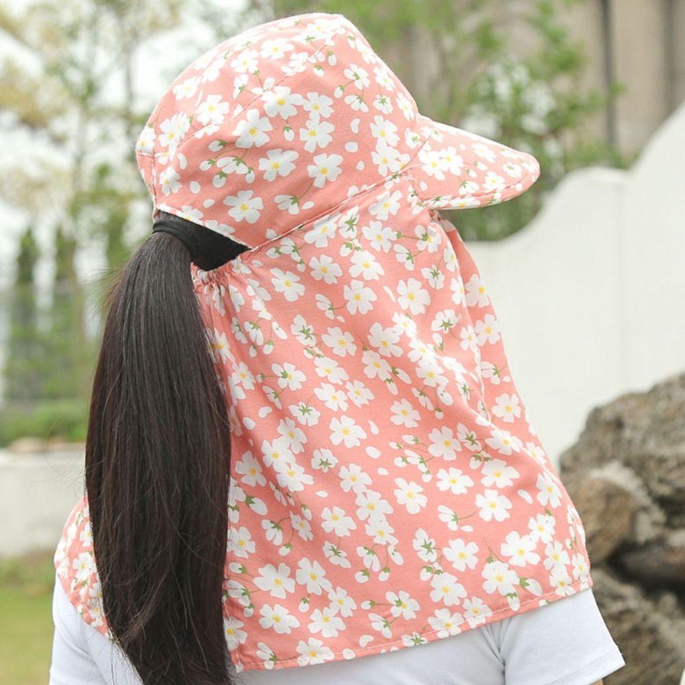 Sun Protection Women Sun Hat Neckline Mask Sunscreen Bucket Hat Fashion Cover Face Cap Riding