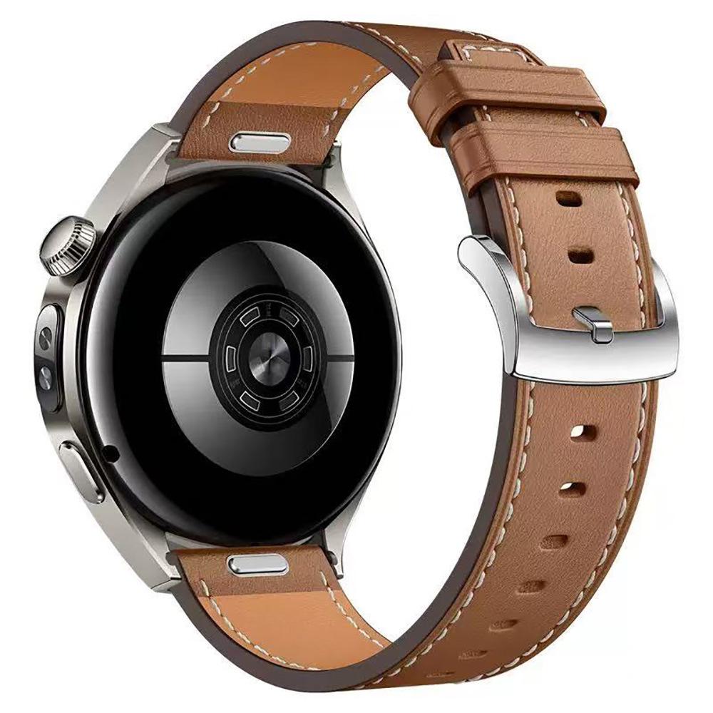 

Genuine Leather Button Strap for Huawei Watch5, 22mm Press-Type Design 22mm коричневий