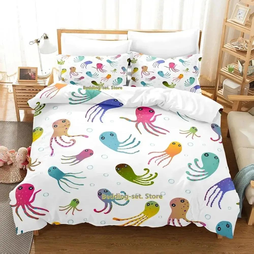 Comforter Cartoon Octopus Bedding Set Single Twin Full Queen King Size Bed Set Adult Kid Bedroom S Anime Bed