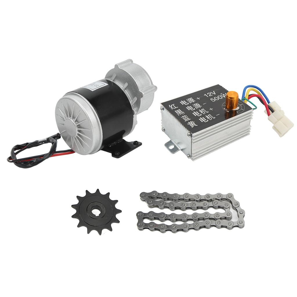 12V 350W Getriebemotor 12V 500W Bürstenregler 13Z Ritzel 38 Glieder Kettensatz für Elektrofahrräder Dreiräder