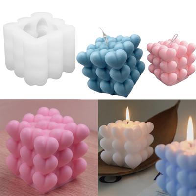 Kalp Şekli Küp Mum Kalıp El Yapımı Kabarcık Küp Topu Sabun Kalıp DIY Çikolatalı Mousse Kek Kalıbı sevgililer Günü Aşk Hediyesi