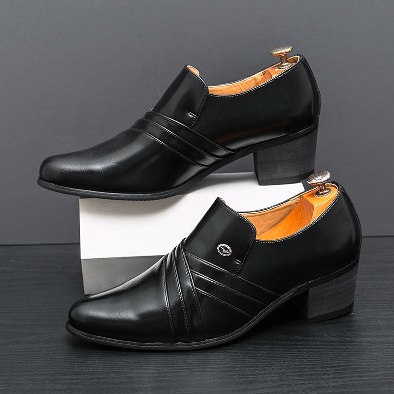 

High Quality Formal Shoes Men Thick Soled Business British Wedding Social Leather Shoes Men’s Dress Shoes Trend Men s Leather 46