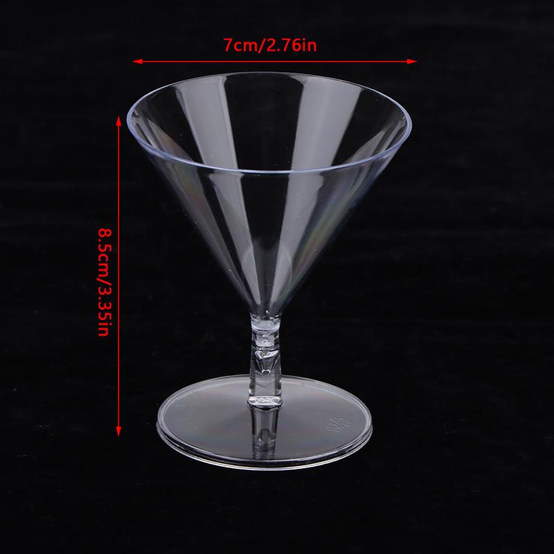 5Pcs 60Ml Disposable Cocktail Glass Plastic Champagne Flutes Cup Dessert Party Goblet Bar Drink Cup Mini Wine Glass Plastic