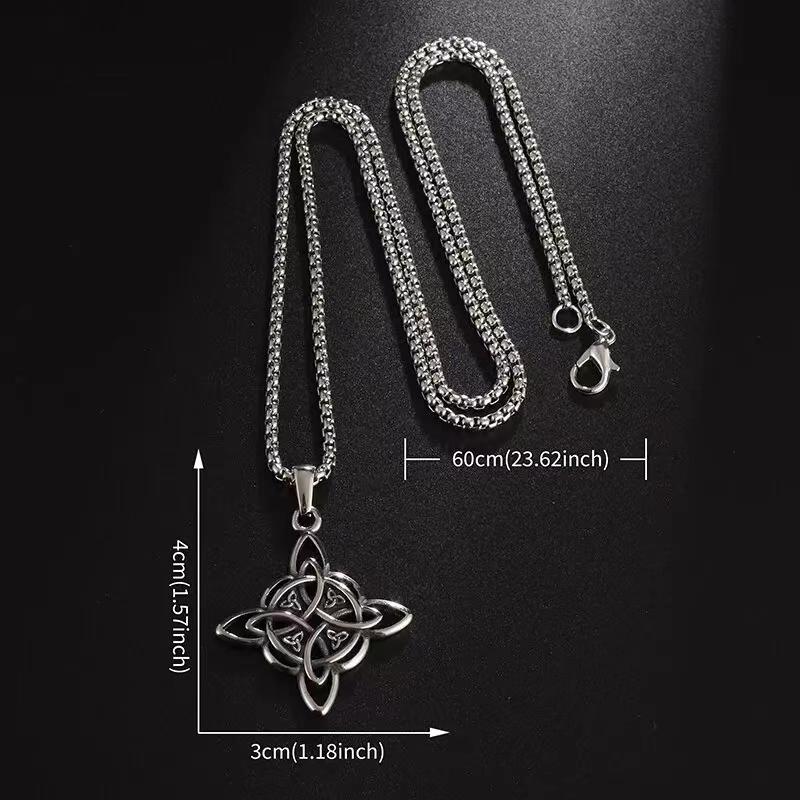 Fashion Antique Silver Color Irish Knot Charms Geometric Pendant Necklace Irish Celtic Knot Necklace Vintage Jewelry Gifts