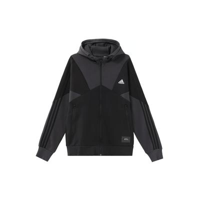 Lässige Sport-Kapuzenjacke mit Spleißnähten für Herren Oberbekleidung Schwarz HE7469