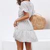 Timeless Ladies Womens Polka Dot V-neck Short Sleeve Summer Shirt Dress In Premium Quality