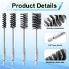 BHBL 8pcs Bore Brush, Stainless Steel Wire Brush Drill Attachments with 1/4 Inch Hex Shank Twisted Wire Cleaning Tools