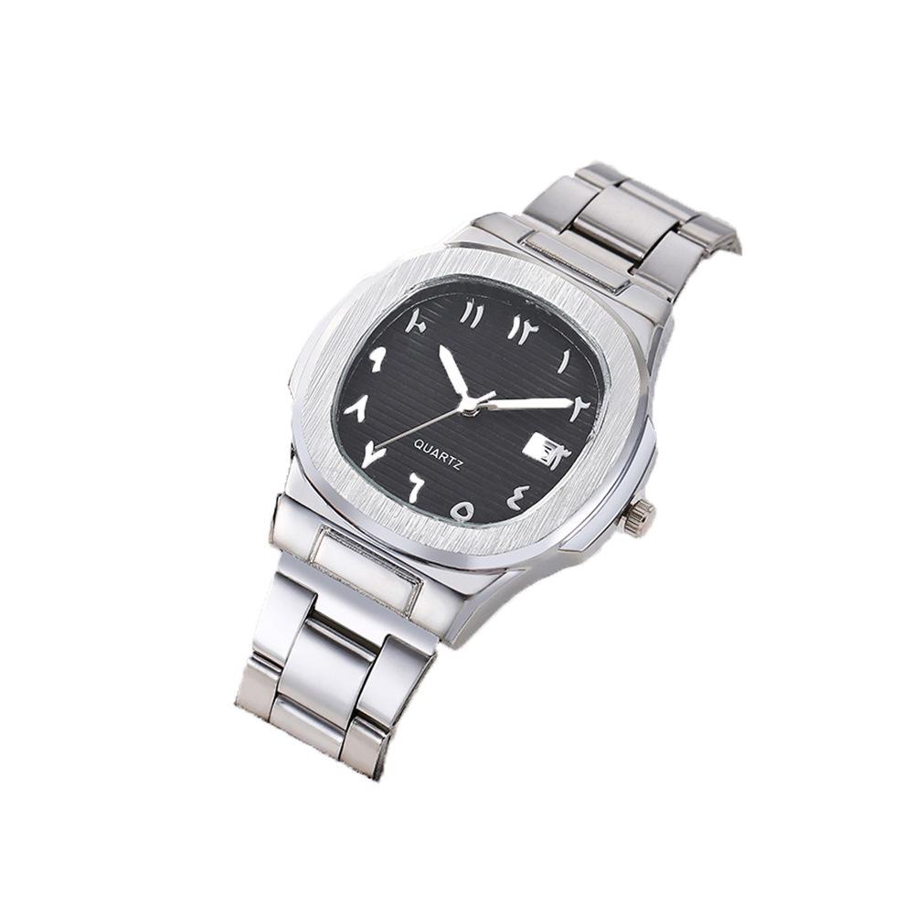 Blu-Ray Glass Men'S Business Quartz Watch Digital Scale Three-Eye Steel Watch