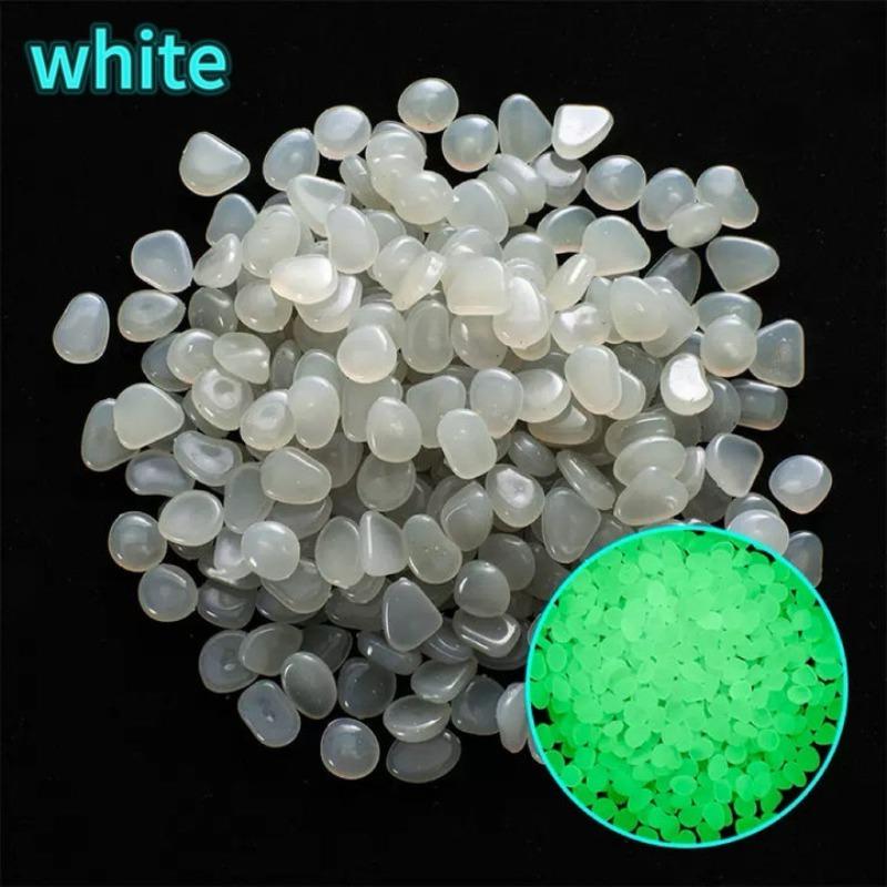 

Outdoor Luminous Stones Glow in Dark Garden Pebbles Fish Tank Decoration Pebble Rocks Aquarium Mix Color Gardening 1bag(100pcs) білий
