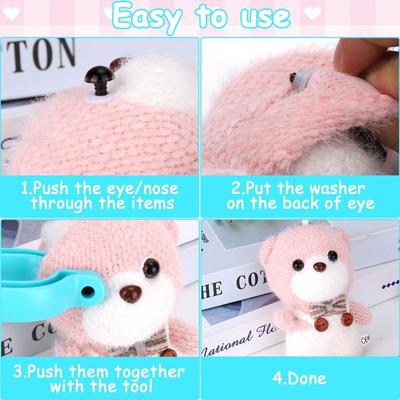Amigurumi Crochet Safety Eye Tool for Crochet Doll DIY Craft Crochet Tools Animal Eyes Making Supplies Tool Stuffed Animal Eyes