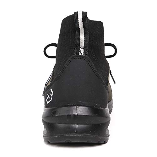 Co-cos Nobuoka Safety Work Shoes, Toe Cap, Mid-Cut, Knit Material, Highly Breathable, Zero Gear, Men's Army, Size 24.5 Cm
