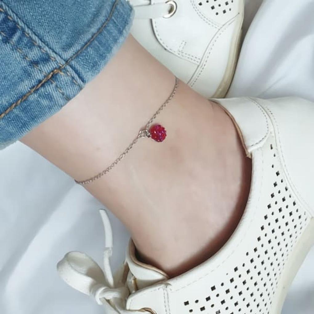 

Women s Daily Loring Cubic Bling Swallow Anklet Bracelet Red