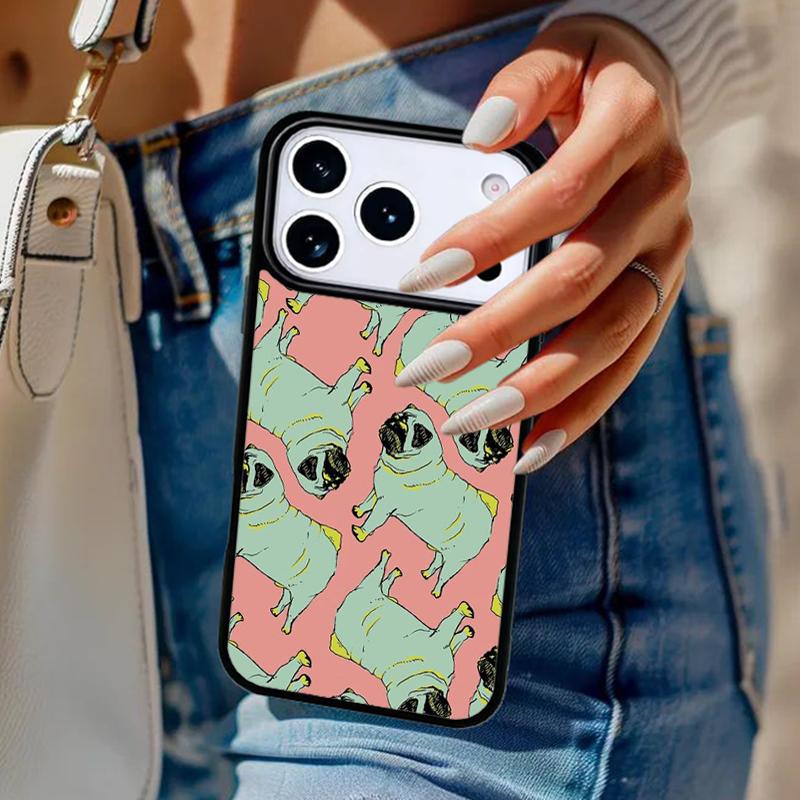 SÜSSER WELPE MOPS HUND MOPS weiche Handyhülle für iPhone 17 Air 14 15 13 12 Max Hülle für Apple 14 15 16 16e 11 Pro Max Plus Hülle