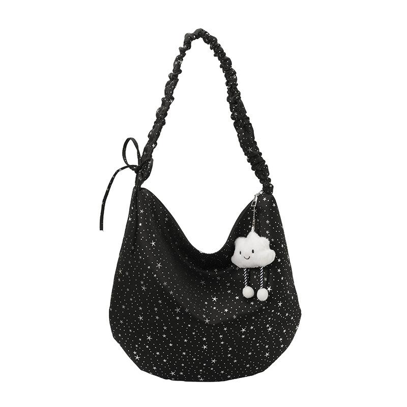 

Retro literary personality foreign style college style tote bag women s new fashion casual large capacity shoulder bag No pendant model чорний