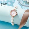 Ladies Casual Watch Women Bracelet Adjustable Faux Pearl Strap Rhinestone