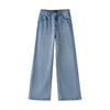 Chuyu JiaoDian Women's Floral Embroidered Wide-Leg Jeans
