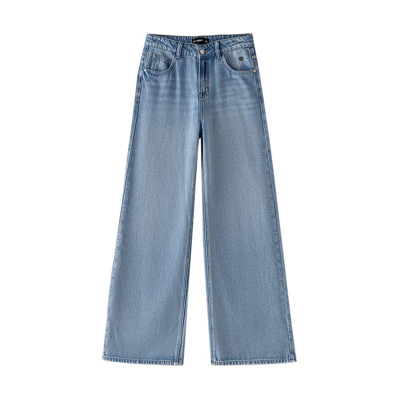 Chuyu JiaoDian Women's Floral Embroidered Wide-Leg Jeans
