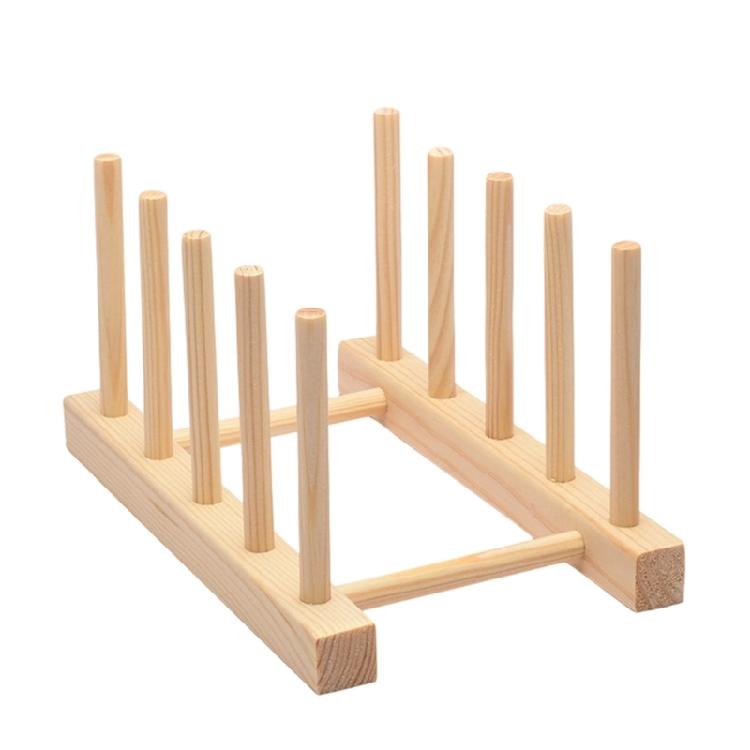 Ventilated Wooden Kitchen Storage System Space Saving Multi Level Dish Organiser Cups Plates Utensils Drying Rack