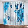 Living Room Decoration 3D Animal Plant Dancing Butterfly Flower Bedroom Curtains Set, Shade Curtain, 2 Pieces Free Shiping