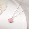 Non-Fading Lucky Titanium Steel Double-Sided Pendant Four-Leaf Clover Necklace Female Simple Premium Sense Niche Design Jewellery