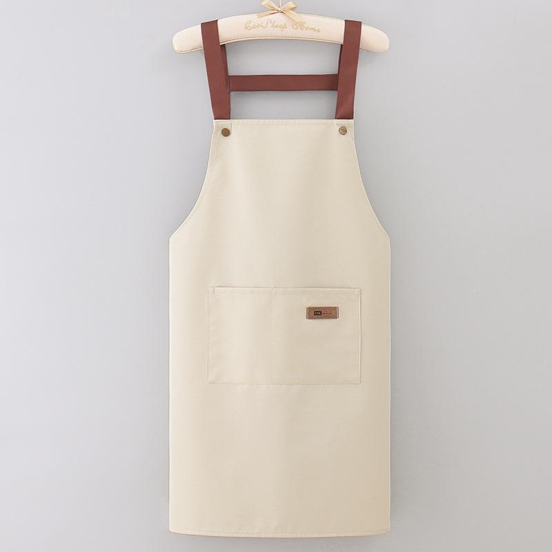 Waterproof Oil-proof Kitchen Apron - Wear-resistant & Easy to Clean, Solid Color, Stylish Design.