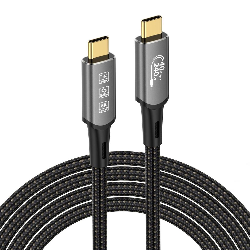 Type-C 8K HD Screen Casting Cable, 40G USB4 Fast Charging, Thunderbolt 4/3 Compatible, 240W