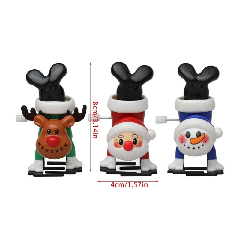 Christmas Clockwork Spring Toy Windup Santa Toy Children Birthday Christmas Gift Party Favor Goodie Bag Fillers 3PCS
