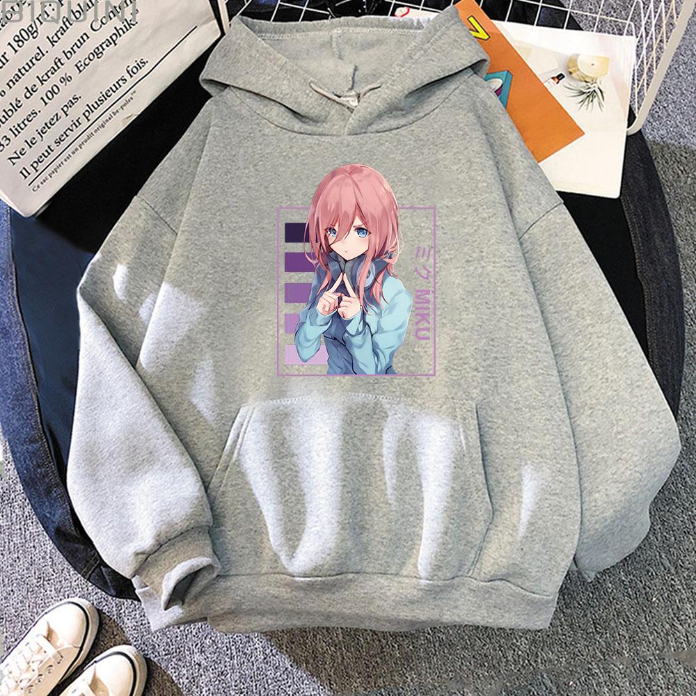 Hot Anime The Quintessential Quintuplets Nakano Miku Print Hooded Men Women Aesthetic Hoodies Harajuku Male Plus Size Sweatshirt