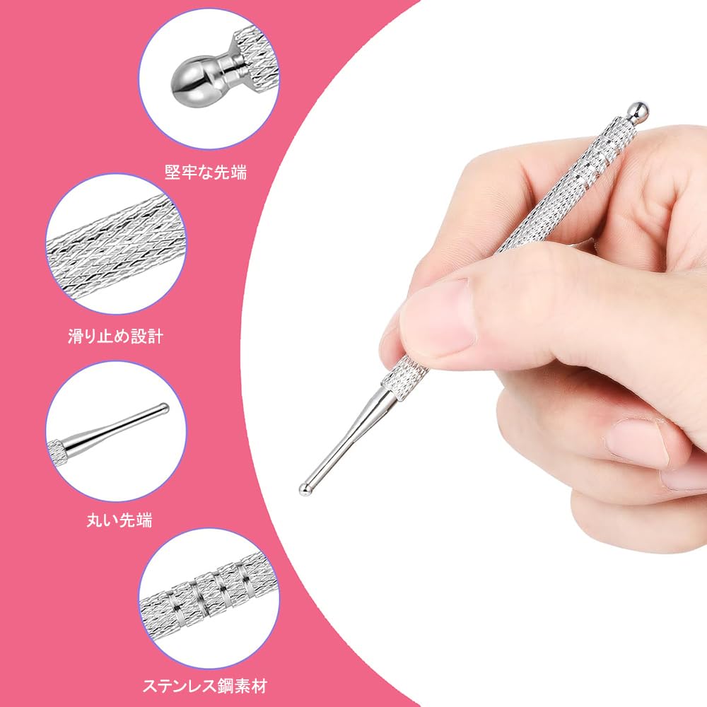 Phyxiul Ear Acupressure Spring Acupressure Stick for Ear Point Locating and Ear Acupressure Myofascial Massage Tool Stick, Knock-Type Positioning,