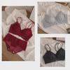 Women's Sexy Lace Red Bra Set - No Steel Ring, Side-Collecting Design